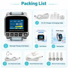 650nm Cold Laser Therapy Watch | Wrist‑Nasal‑Ear Photobiomodulation Device