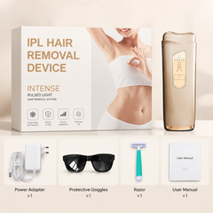 Ice‑Cool IPL Hair Removal Device, Painless Laser Hair Remover for Face, Body, Bikini Area, At‑Home Permanent Hair Removal Machine